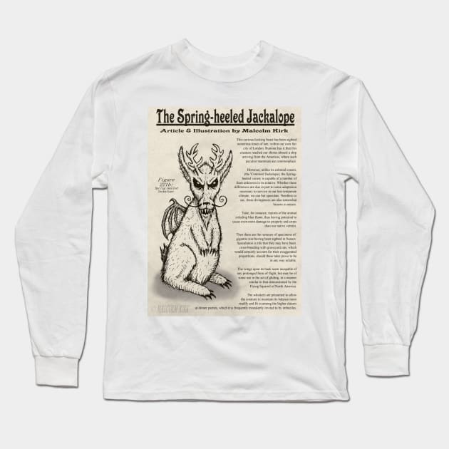 Spring-Heeled Jackalope Long Sleeve T-Shirt by MalcolmKirk